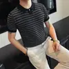 2026 Nueva Camisa Polo de Punto Transpirable de Manga Corta para Hombre, Camiseta Trendy de Lujo Ligero de Media Manga para Hombre