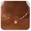 Collar de Corazón Turquesa Colorido de 26 Letras Transfronterizo Europeo y Americano, Gargantilla Elegante y Versátil