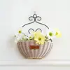 Cesta Colgante de Mimbre Sintético Tejido para Flores, Cesta Decorativa Colgante de Pared para Plantas Verdes en Maceta para Comedor y Dormitorio