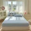 Sábana Bajera Ajustable de Algodón Puro Clase A, Pieza Única, Protector de Colchón Espesado 100% Algodón, Sábana, Cubre Cama, Adecuado para Dormitorios de Estudiantes, Uso en Todas las Estaciones