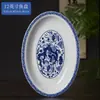 Tigela de Arroz e Prato de Cerâmica Dragão Azul e Branco Item Único Jingdezhen Cor Sob Esmalte Porcelana Branca Alta de Alta Temperatura Conjunto de Tigela e Prato de Cerâmica Doméstico