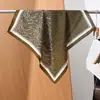 Pañuelo pequeño cuadrado de algodón y lino con estampado de espiga estilo "old money", pañuelo para la cabeza tipo terciopelo sedoso, chal protector solar para el cuello para mujer