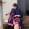 Bufanda Nueva de Invierno Cálida Imitación Cachemira Bufanda de Largo Medio para Aire Acondicionado para Mujer Bufanda Retro con Borlas de Caballo
