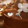 Brincos de Prata de Lei S999 Coração Simples Pequenos Personalizados Versáteis Exquisitos Leve Luxo Nicho Cuidados com o Furo da Orelha Brincos Acessórios de Orelha