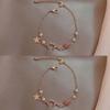Pulseira de Pérolas Zircônia Estrela e Lua Feminina Design Nicho Pulseira Premium Estilo Coreano Moderna Celebridade da Internet Moda Casual Melhor Amigo