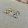 Moda Japonesa y Coreana, Sencillos, Exquisitos, Pequeños, Lindos, Circonita Brillante, Elegantes Pendientes de Aguja de Plata 925 para Uso Diario