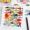 50 Piezas de Creativos Stickers Transparentes de Mascotas con Graffiti de Vida Marina y Peces, Cuaderno DIY, Funda de Teléfono, Regalo Impermeable