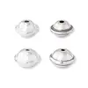 Nuevas Cuentas Espaciadoras de Plata de Ley S925 Brillantes de Platillo Volador Cuentas de Plata Material para Pulsera de Juguete DIY Accesorios Cuentas de Hamburguesa