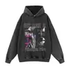 Sudadera con capucha desgastada 420g Gruesa Otoño e Invierno Gruesa para Hombre y Mujer Estilo Ins Sudadera con capucha Estampado de Estrella de Baloncesto Transfronterizo