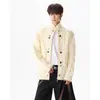 Suéter de punto grueso estilo americano con cuello alto de ochos, tejido casual de otoño/invierno para hombre, chaqueta deportiva