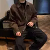 Diseño de Empalme Falso de Dos Piezas Invierno Nuevo para Hombre Tendencia Guapo Cuadros Casual Versátil Chaqueta con Solapa