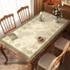 Mantel de Mesa Estilo Americano, Impermeable, Resistente al Aceite, Lavable, Lujo Ligero, Sensación de Alta Gama, Aislante Térmico para el Hogar, a Prueba de Polvo, Anti-Quemaduras, Mantel para Mesa de Café