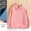 Chaqueta de Forro Polar Pesado de Otoño e Invierno Marca de Moda Color Sólido Sudadera con Capucha para el Trabajo Sudadera Gruesa con Estampado Personalizado