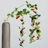 Planta de Simulação Mori Galho de Fruta Silvestre Framboesa Videira com Frutas Penduradas Flor Artificial Fruta Vermelha Fruta da Sorte Cenário Layout Flor Decorativa