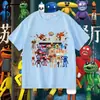 Pizzy's Parlor Ropa Infantil Camiseta Niños Verano Dibujos Animados Cuello Redondo Casual Manga Corta