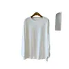 Camiseta básica simple, versátil, de cuello redondo, manga larga con abertura, nuevo estilo de otoño para mujer, algodón puro, corte holgado, talla grande, top casual para usar debajo