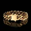 Joyería de Acero de Titanio Transfronteriza Europea y Americana Cadena Cubana Pulsera de Acero Inoxidable Molido en Cuatro Caras Encriptado Pulsera Personalizada Hip-Hop para Hombre