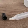12ml manguera cosmética translúcida de PE con cabezal de cepillo de esponja, esencia de brillo de labios, tapa de rosca, material de embalaje para subbotella