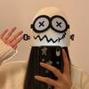 Bonito y Divertido Gorro de Lana Tejido para Mujer en Otoño e Invierno Nuevo Estilo Cálido Estudiante Pareja Gorro Baotou Gorro con Protección para las Orejas para Cabeza Grande