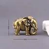 Adornos Sólidos de Elefante de Latón, un Par de Piezas de Mango de Elefante de Bendición, Antigüedades de Cobre, Adornos Decorativos de Elefante de la Riqueza para Escritorio como Mascotas de Té