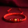 Pulsera de cuerda roja del zodiaco ágata rojo natural pulsera de cuentas de la suerte para hombres y mujeres estilo igual que Putuo Mountain TikTok
