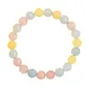 Pulseira de Morganita e Calcedônia Xiao Tianran 8/10mm Cor Macaron Presente para Melhor Amigo Pulseira do Ano do Cavalo de Jade