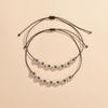 Pulsera de tarjeta de bendición tejida con hilo de cera impermeable, acrílico luminoso personalizado con cuentas de amor, juego de 2 piezas