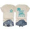 La vida es una playa Haz Amazon Ebay Sitio Independiente Camiseta de Manga Corta con Cuello Redondo de Moda y Elegante para Mujer