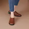 Sapatos de Couro Pequenos Quadrados de Moda de Nicho Dupla Face Primavera Cedo Todas as Estações Solado Macio Confortáveis e Versáteis Sapatos Externos