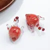 Colgante de collar de corazón de vidrio Materiales importados Vidrio hecho a mano Accesorios de joyería DIY Colgante Luz de lujo Nicho