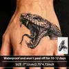Os Populares Adesivos de Tatuagem Herbal de Cobra Preta da Temu São Tatuagens de Cobra Duradouras, à Prova d'Água, Fofas, Selvagens e Dominadoras para Homens e Mulheres nos Braços