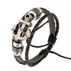 Pulsera de cuero tejida con ancla de cuentas de la fábrica Chiyu, pulsera de cuero ajustable, joyería tejida de personalidad para estudiantes