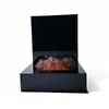 Suporte de Exibição de Chama Acrílico Iluminado Cabine de Umidificador de Fumaça Rack de Exibição de Mesa Placa Publicitária Personalizada