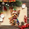 Colgante Navideño de Cachorro y Animales Pequeños Serie Transfronteriza Colgante Decorativo Acrílico 2D Adorno para Espejo Retrovisor de Coche