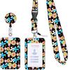 Cacto Floral Estampa de Leopardo Céu Estrelado Borboleta Estampa Colorida Telescópico Fivela de Puxar Fácil Fivela para Celular e ID Cordão Porta-Cartão