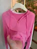 Camiseta Informal con Capucha para Mujer 2025 Moda Coreana Sencilla Versátil Holgada Camiseta de Alta Gama para Mujer