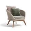 Sofá nórdico de teca para exteriores, silla de ratán para patio, combinación de muebles de ocio, villa, jardín, hotel, balcón, mesa de centro, mecedora de ratán