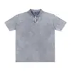 Camisa Polo Pesada Transfronteriza 240g Estilo Oscuro Fresca y Audaz Lavada Vintage de Marca de Moda Holgada Casual Cuello Camisero Manga Corta Holgada