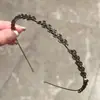 Exquisita Diadema de Trébol con Pedrería para Mujer Verano Nuevo Retro Negro Elegante Elegante Recogido de Cabello Diadema de Gama Alta