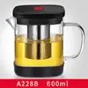Tetera de Vidrio Personalizada Juego de Té Tetera de Vidrio de Alto Borosilicato Colador de Té Cafetera Resistente al Calor Antiescarcha Taza de Separación de Agua para Té