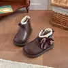 Botas de Encaje Dulces de Cuero para Niñas 2026 Otoño/Invierno Nuevo Estilo Niña Pequeña Elegante Moño Lindas Botas Cortas Botas Martin