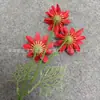 Flores Artificiais, 3 Cabeças de Crisântemos de Verão, Arranjo de Flores de Seda para Decoração de Salão de Casamento, Vitrine de Shopping Center, Cenário de Quarto Modelo Arte Floral