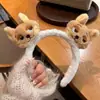 Faixa de Cabelo de Pelúcia para Lavar o Rosto e Maquiagem, Orelhas de Gato e Urso Fofas de Desenho Animado, Acessórios de Cabelo Femininos de Desenho Animado com Estampa de Leopardo, Novos Acessórios de Cabeça
