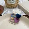 Presilha de Cabelo de Veludo em Formato de Coração Elástico de Tecido Doce Acessório de Cabelo Versátil para Menina Ornamento de Cabelo Básico Cordão de Cabelo