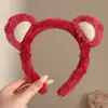 Diadema de peluche de dibujos animados linda y adorable para niñas, diseñada para lavarse la cara, evitar que el cabello se resbale y perfecta para tomar fotografías