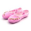 Novos Sapatos de Dança Infantil Sola Macia Lona Prática Sapatos de Ballet Garra de Gato Flor Rosa Sapatos Vermelhos 8003