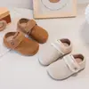 Zapatos de Frijol para Bebé Niña Nuevos Zapatos Planos de Suela Suave Zapatos de Otoño Birkenstock Zapatos de Velcro para Niña Zapatos de Piel Zapatos de Piel Simples