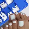 Parche de Manicura para Uñas de Dedo del Pie Blanco Portátil Transfronterizo Caja con 100 Piezas Parche Completo Color Puro Parche Corto para Uña del Pie