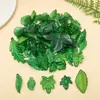 Colgantes surtidos de hoja acrílica transparente verde al azar para pendientes hechos a mano, llaveros y accesorios DIY