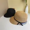 Elegante Gorra de Béisbol de Paja con Lazo Estilo Francés para Mujer, Verano, Viajes al Aire Libre, Adelgazante, Protección Solar, Sombrero de Equitación